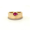 Elegant 14k Yellow Gold Ruby and Diamond Ring