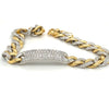 Two tone 18 Karat Italian Yellow Gold Cuban Link Diamond Bracelet