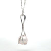Pearl Loop Necklace 14k White Gold